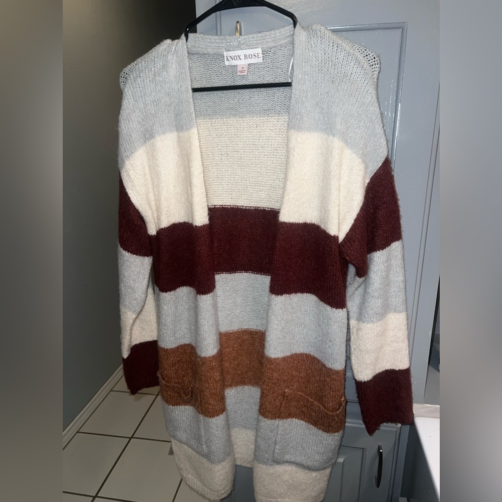 striped cardigan